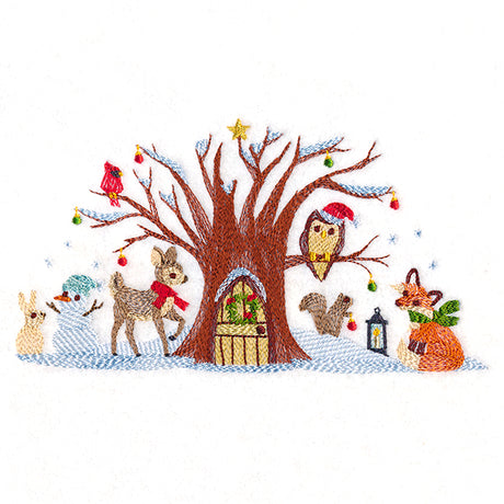 Woodland Christmas Gathering Border