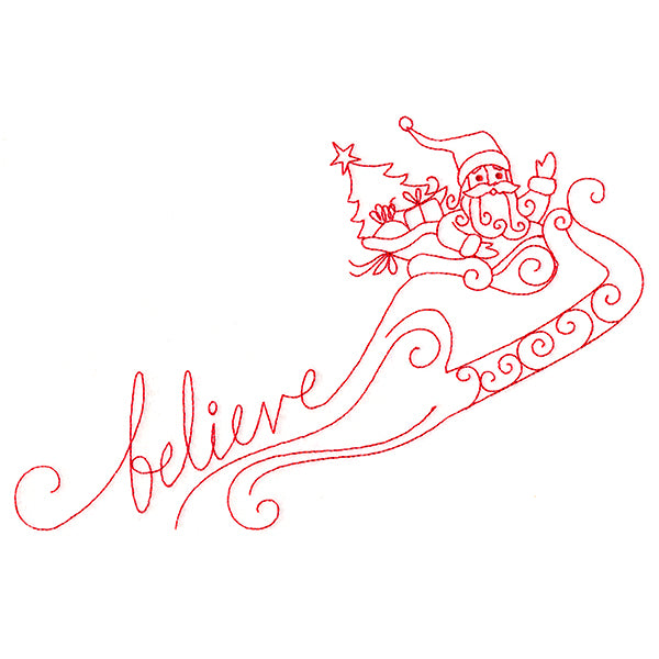 Believe in Santa (Redwork)