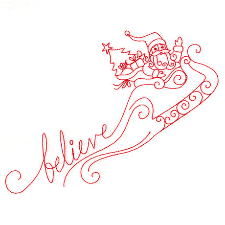 Believe in Santa (Redwork)