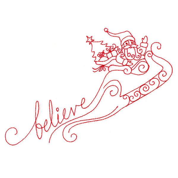 Believe in Santa (Redwork)