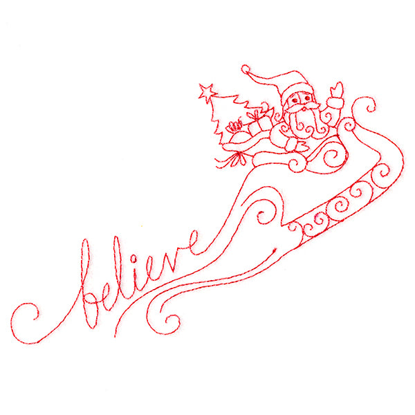 Believe in Santa (Redwork)