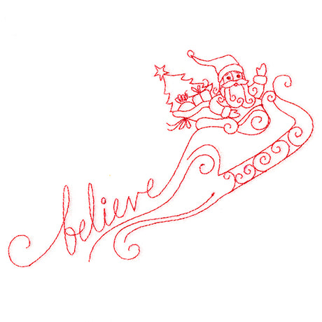 Believe in Santa (Redwork)