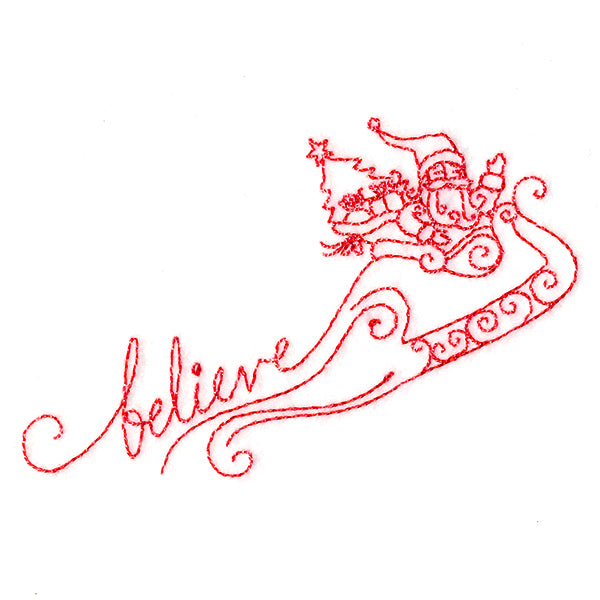 Believe in Santa (Redwork)
