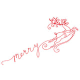Merry with Reindeer (Redwork)