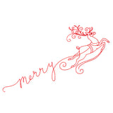 Merry with Reindeer (Redwork)