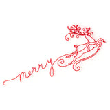 Merry with Reindeer (Redwork)