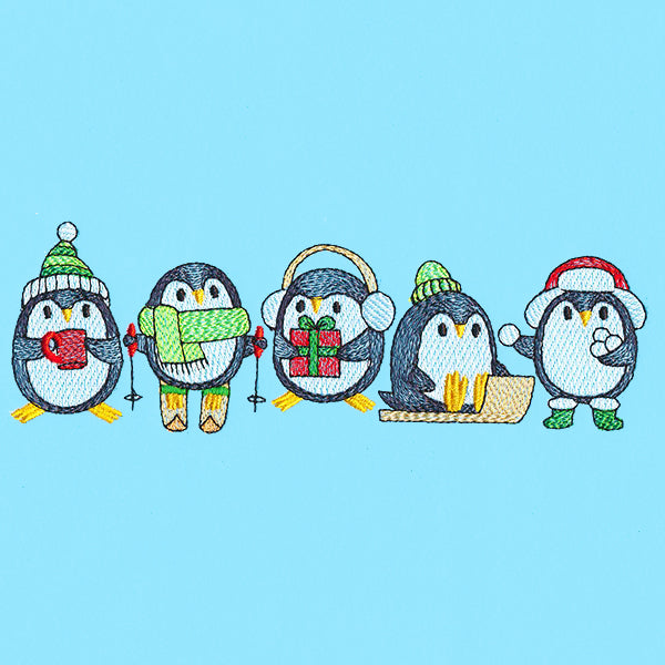 Bundled-Up Penguin Border
