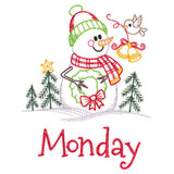 Snowman and Wreath on Monday (Vintage)