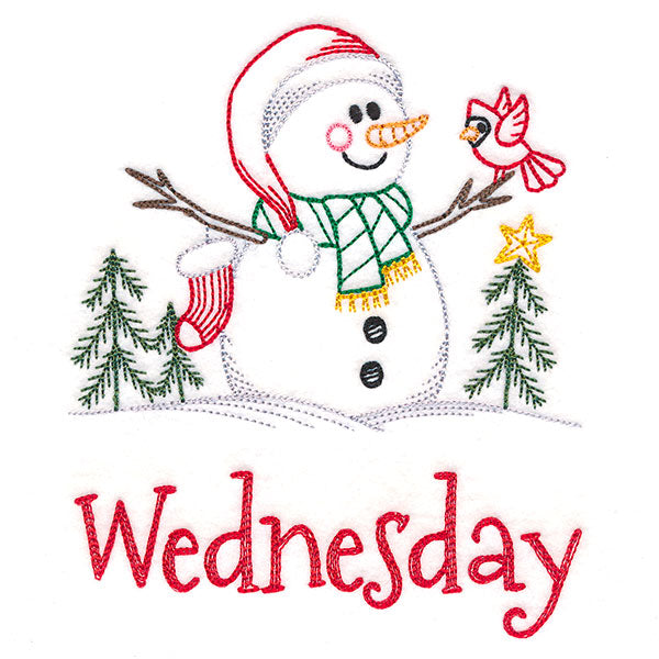 Snowman and Stocking on Wednesday (Vintage)