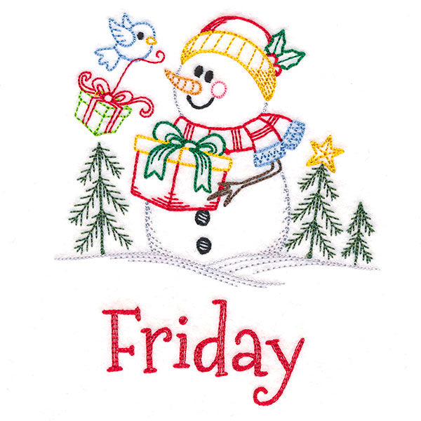 Snowman and Gift on Friday (Vintage)