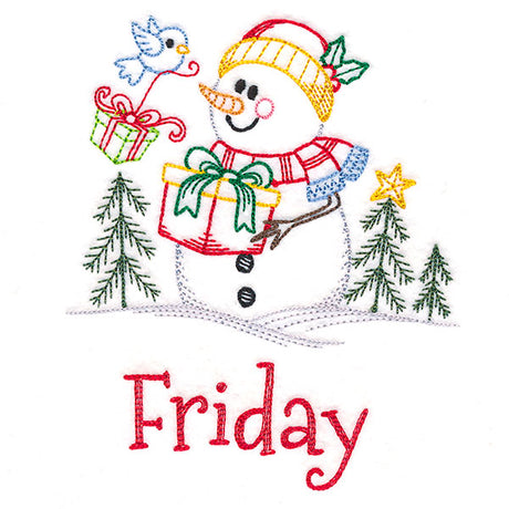 Snowman and Gift on Friday (Vintage)