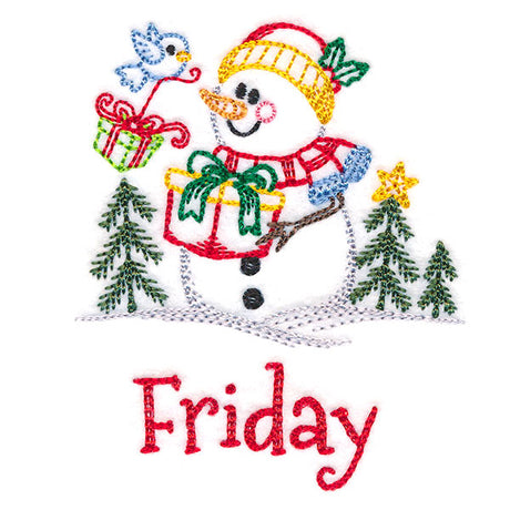 Snowman and Gift on Friday (Vintage)