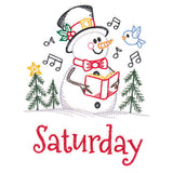 Snowman and Book on Saturday (Vintage)