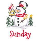 Snowman and Birdhouse on Sunday (Vintage)