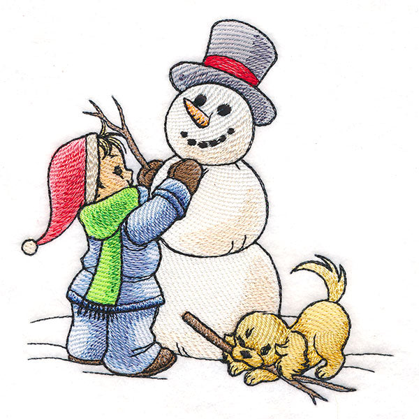 Childhood Charm - Building a Snowman