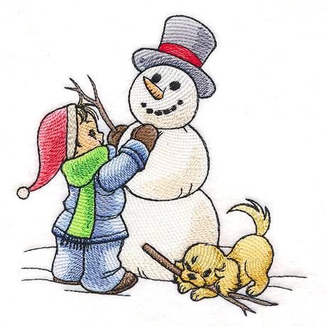 Childhood Charm - Building a Snowman