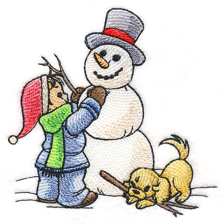 Childhood Charm - Building a Snowman