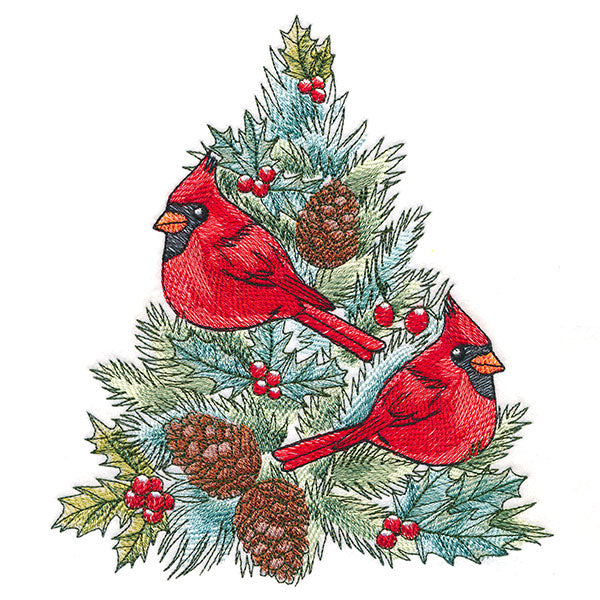 Cheerful Cardinals in Tree