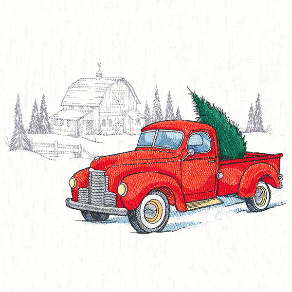 Country Christmas Retro Truck