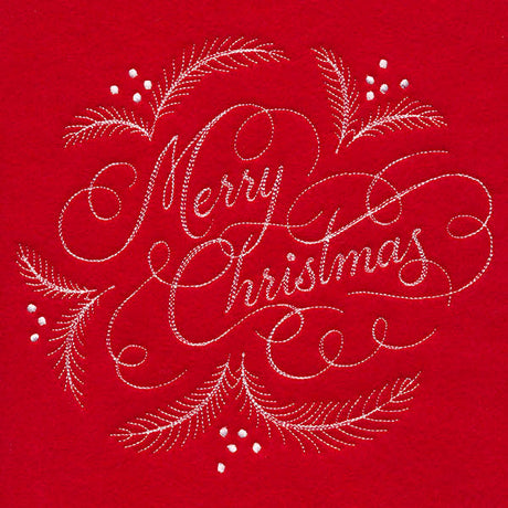 Merry Christmas Calligraphy (Whitework)