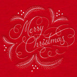 Merry Christmas Calligraphy (Whitework)
