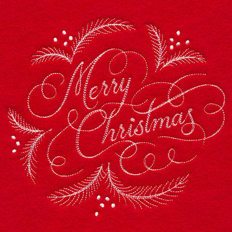 Merry Christmas Calligraphy (Whitework)