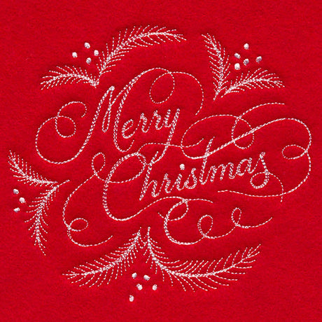 Merry Christmas Calligraphy (Whitework)