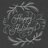 Happy Holidays Calligraphy (Whitework)