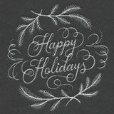Happy Holidays Calligraphy (Whitework)