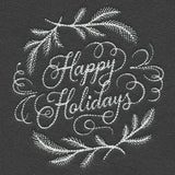 Happy Holidays Calligraphy (Whitework)