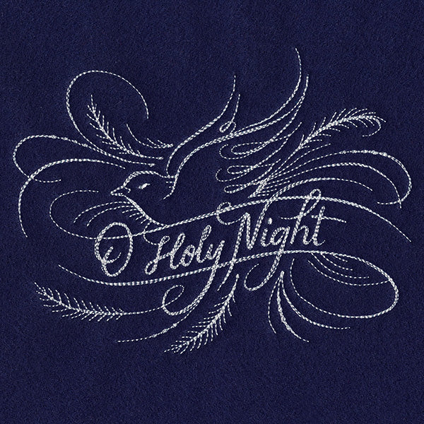 O Holy Night Calligraphy (Whitework)