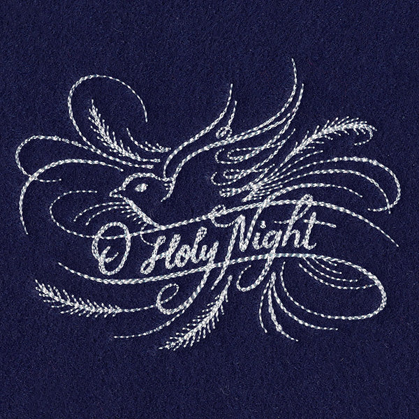 O Holy Night Calligraphy (Whitework)
