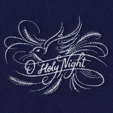O Holy Night Calligraphy (Whitework)