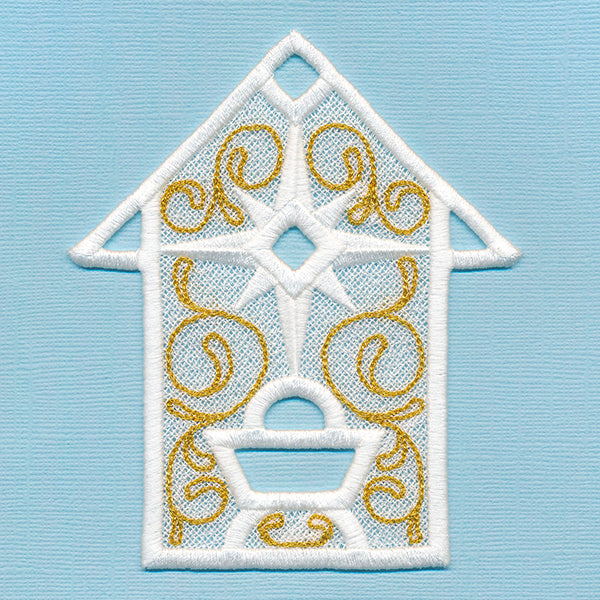 Glimmering Manger Ornament (Lace)