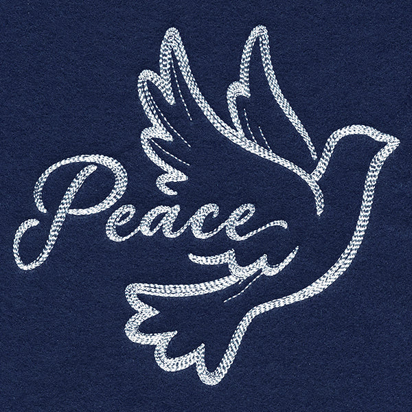 Dove with Peace (Whitework)