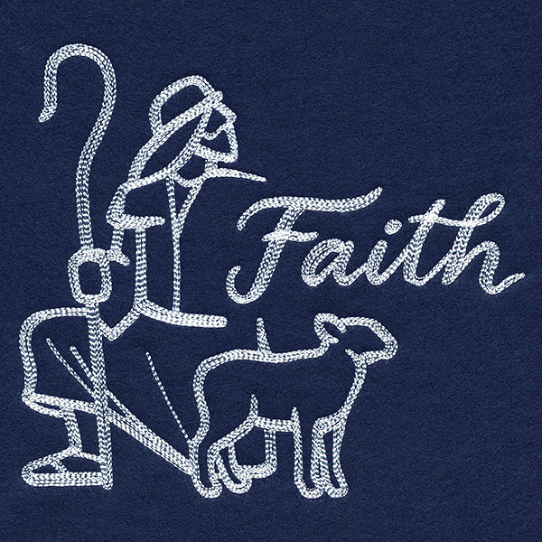 Shepherd with Faith (Whitework)