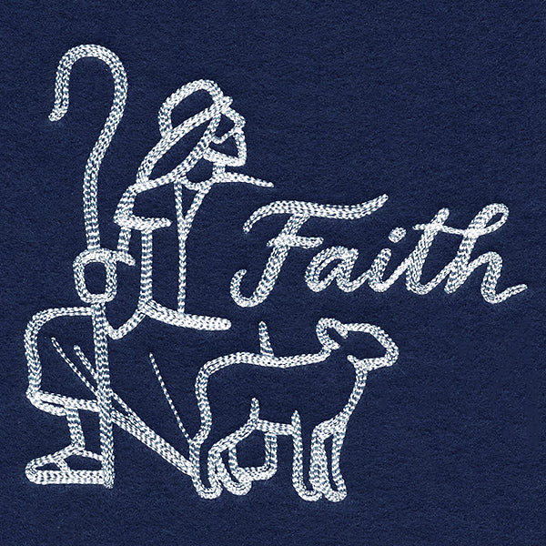 Shepherd with Faith (Whitework)