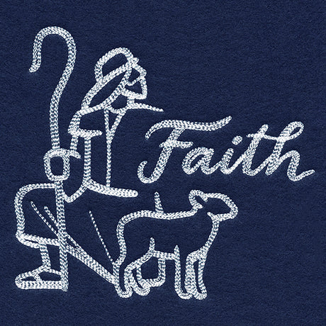 Shepherd with Faith (Whitework)