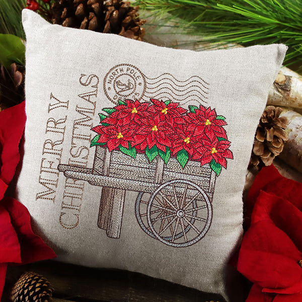 Fresh Poinsettia Cart Medley