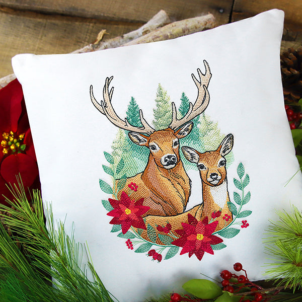 Serene Christmas Deer Scene