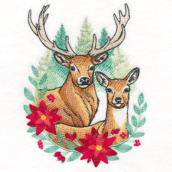 Serene Christmas Deer Scene