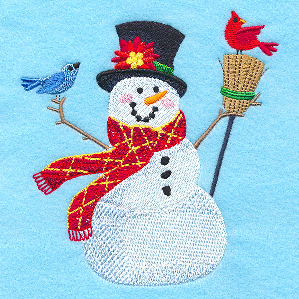 Jolly Country Snowman with Broom