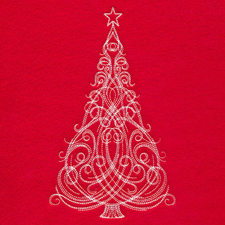 Fancy Swirls Christmas Tree (Whitework)