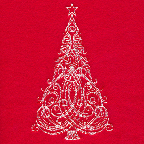 Fancy Swirls Christmas Tree (Whitework)
