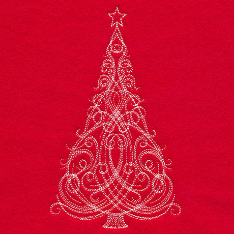 Fancy Swirls Christmas Tree (Whitework)