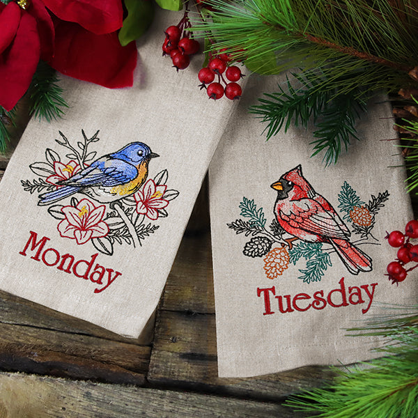 Merry Monday - Bluebird with Amaryllises