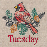 Merry Tuesday - Cardinal with Pinecones