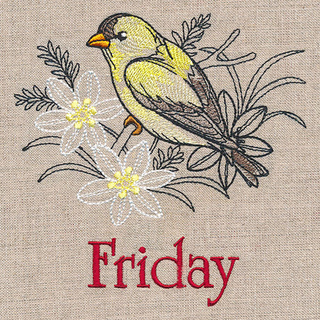 Merry Friday - Goldfinch with Stars of Bethlehem
