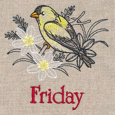 Merry Friday - Goldfinch with Stars of Bethlehem