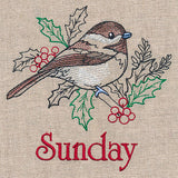 Merry Sunday - Chickadee with Holly